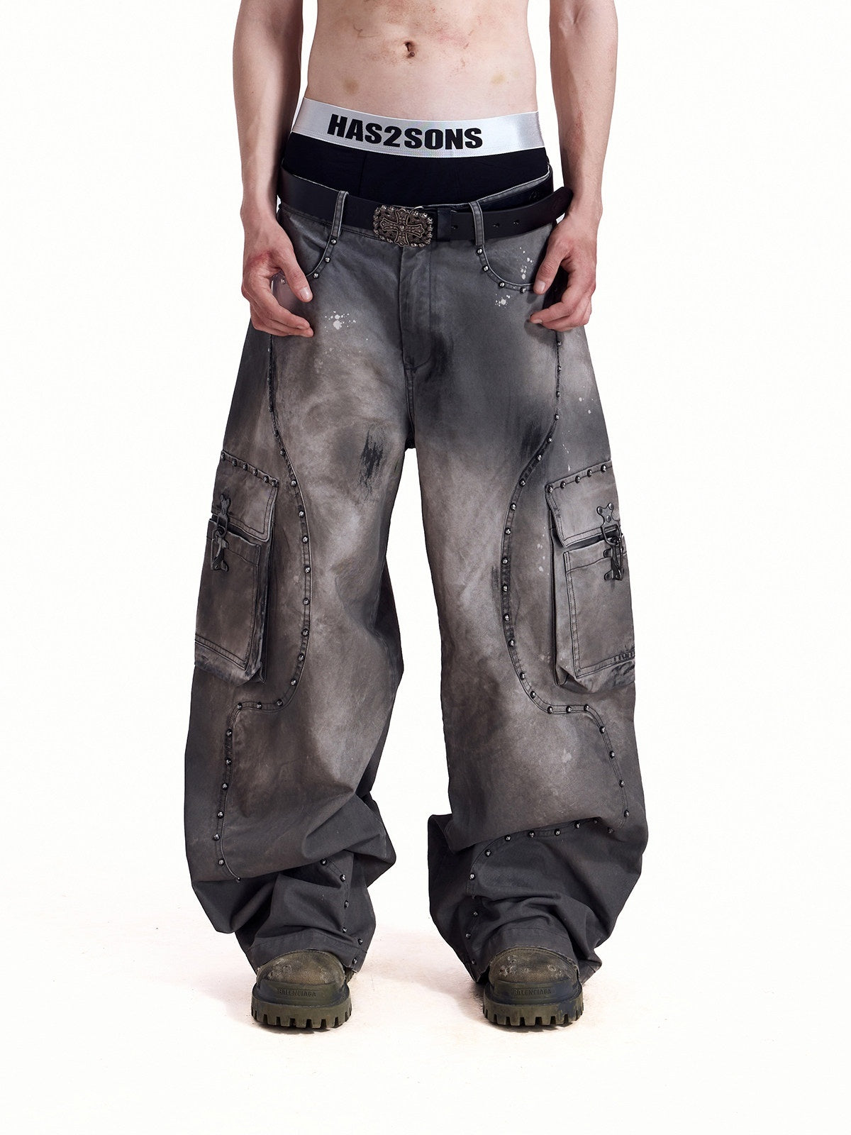 HAS2SONS_Washed_Twill_Baggy_Studded_Rivet_Beaded_Women's_Cotton_Wide-leg_Pants_998125666257_MISSTT