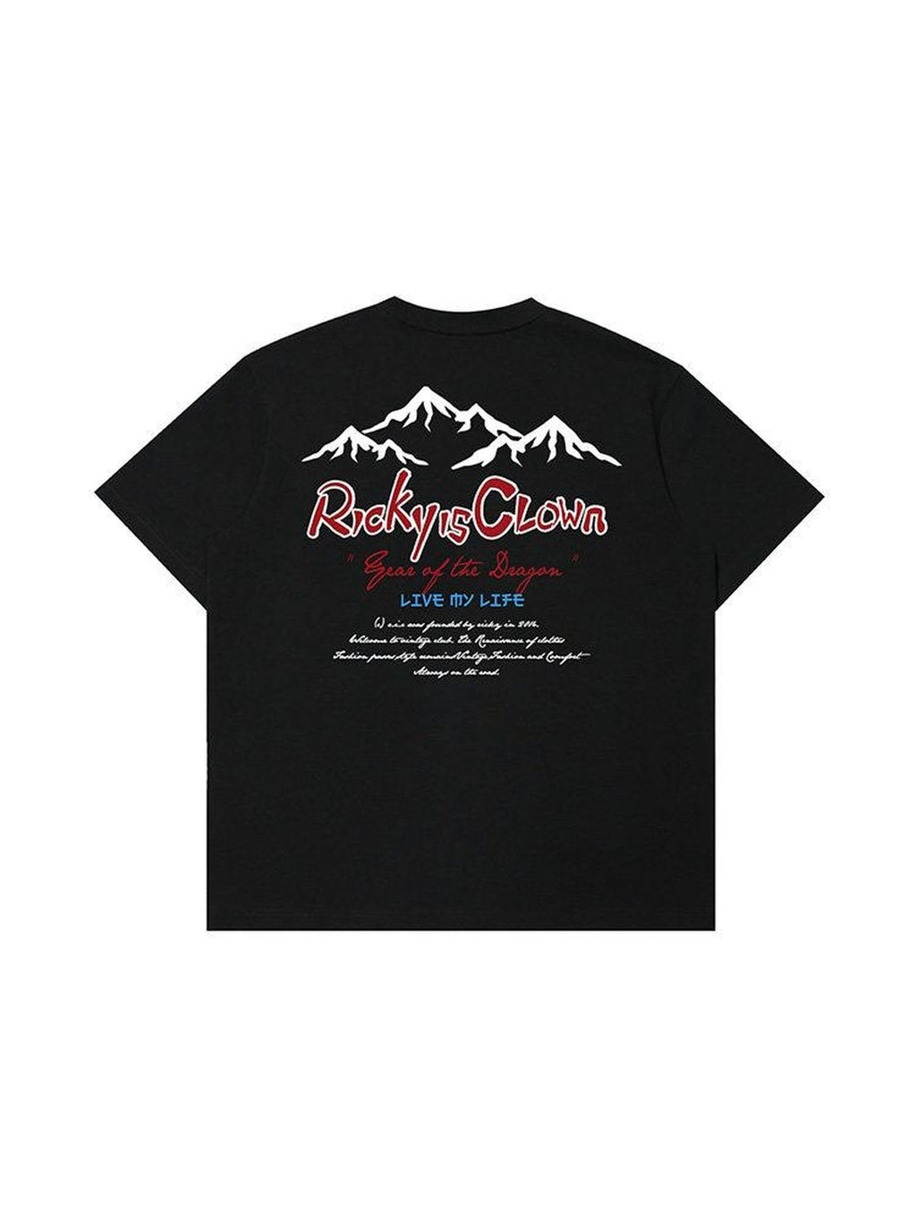 RickyisClown Alpine Print Heavyweight Men's Cotton Matching Short Sleeve T-shirts