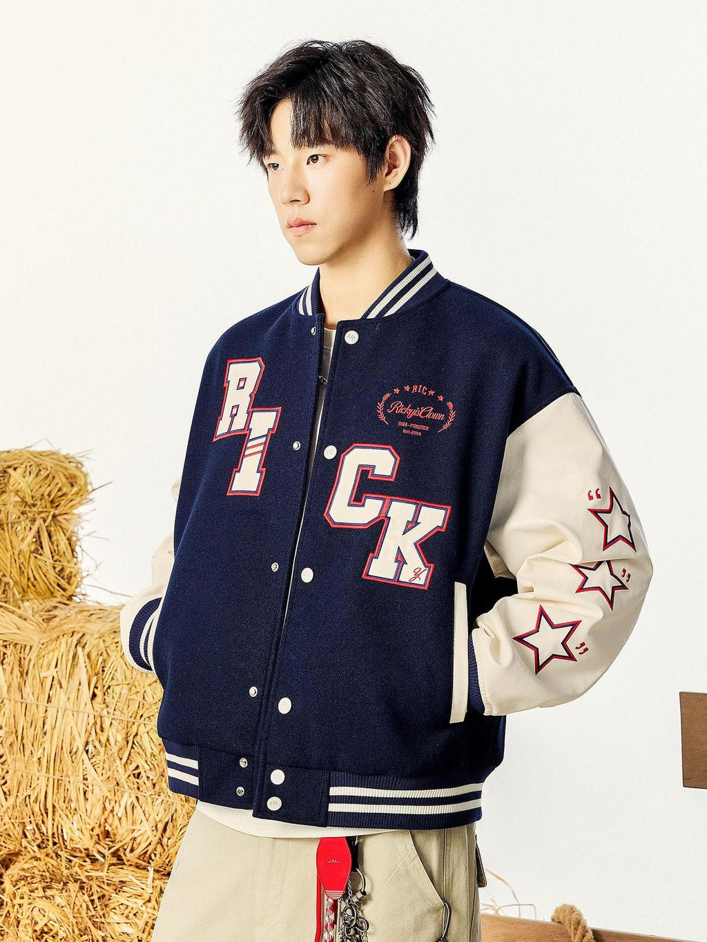 RickyisClown American Collegiate Oversized Loose Fit Jacket Men's Baseball Jerseys
