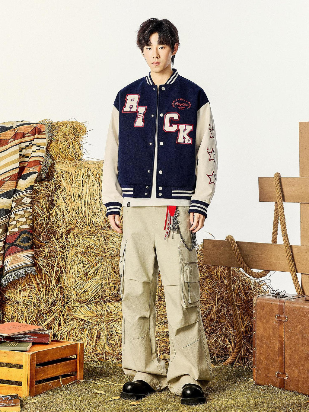 RickyisClown American Collegiate Oversized Loose Fit Jacket Men's Baseball Jerseys