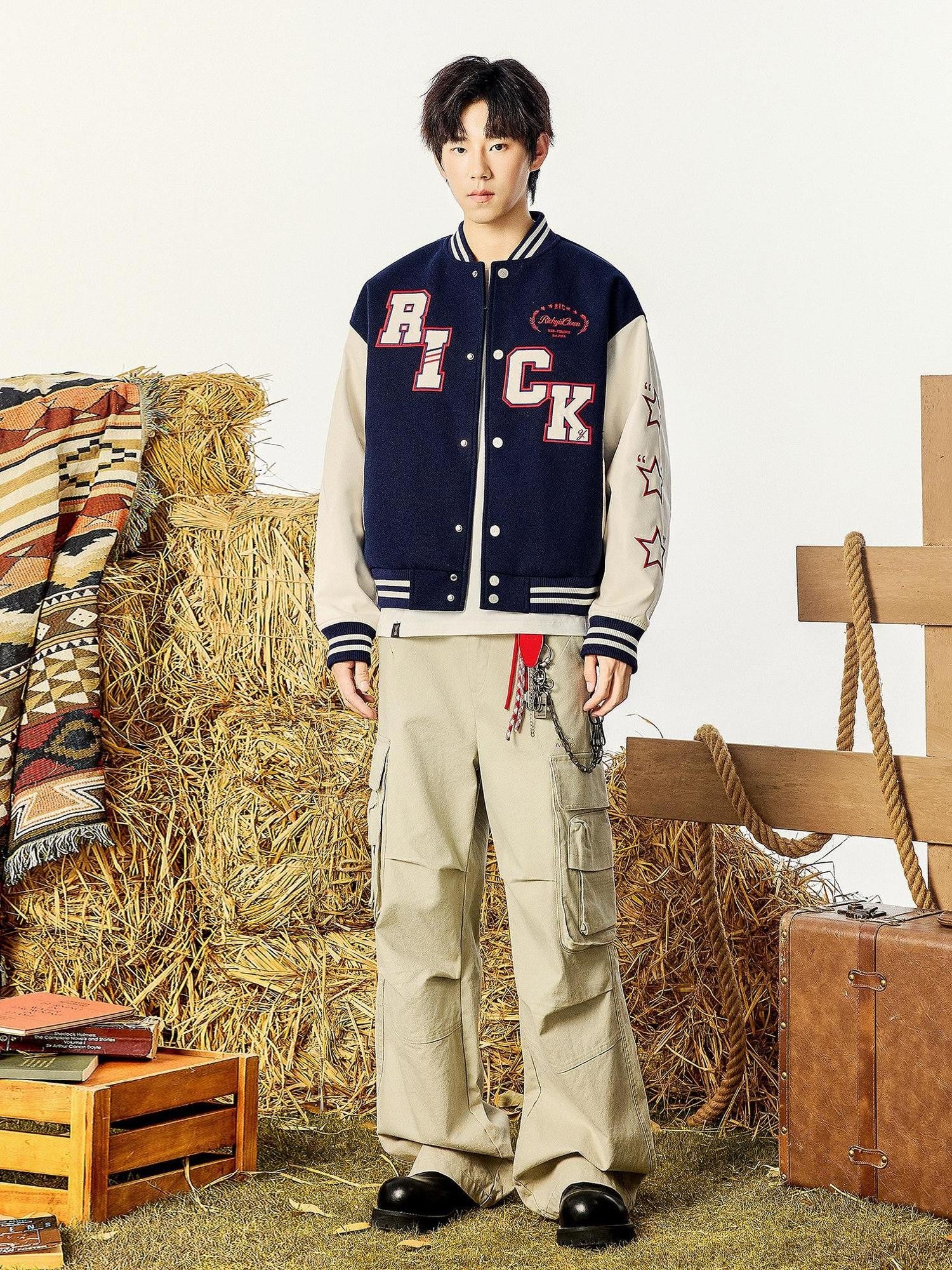 RickyisClown American Collegiate Oversized Loose Fit Jacket Men's Baseball Jerseys
