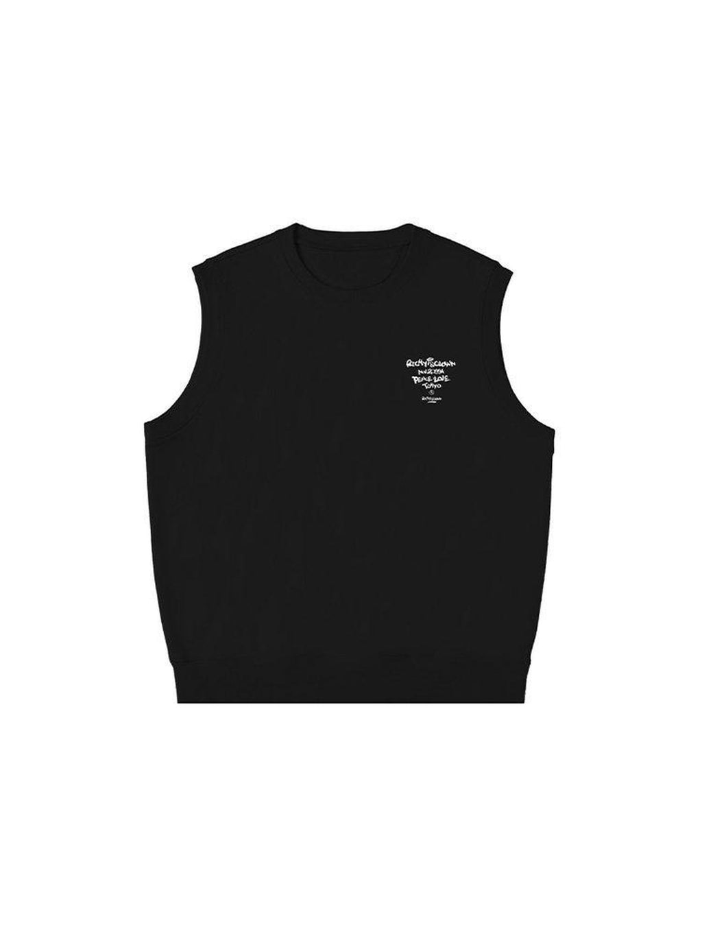 RickyisClown American Embroidered Knitted Men's Sleeveless Vest Basic Tank Tops