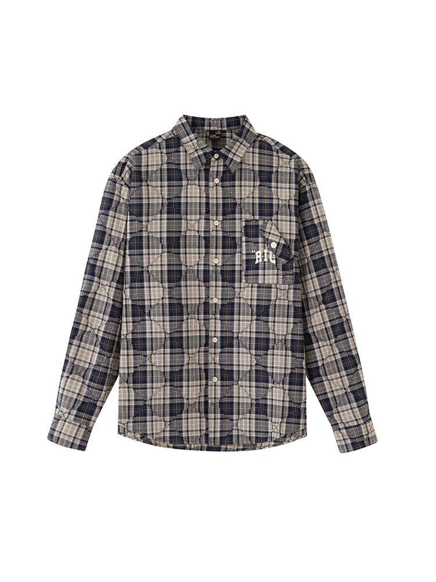 RickyisClown American Vintage Plaid Long Sleeve Men's Lightweight Shirt Jacket Casual Shirts