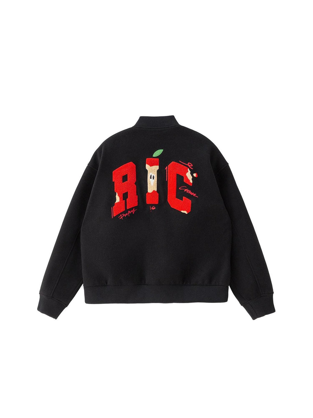 RickyisClown Apple Terry Embroidered Playful Men's Oversized Baseball Jerseys