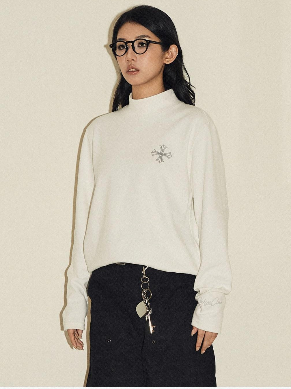 RickyisClown Basic Crew Neck Loose Fit Casual Relaxed Men's Long Sleeve T-shirts