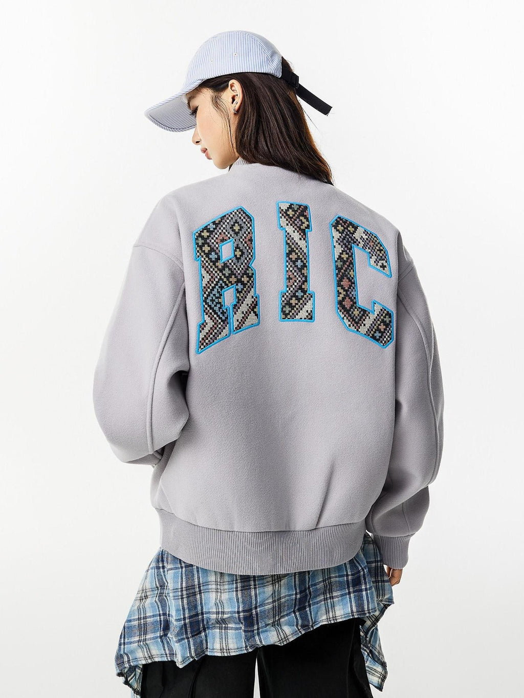 RickyisClown Black Ethnic American Baseball Loose Couple Oversized Men's Varsity Jackets