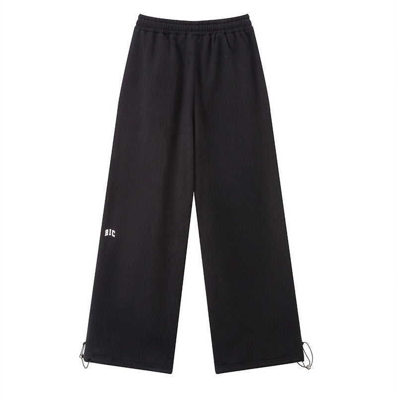 RickyisClown_Black_Gray_Basic_Logo_Thick_Street_Men's_Cotton_Blend_Sweatpants_MISSTT