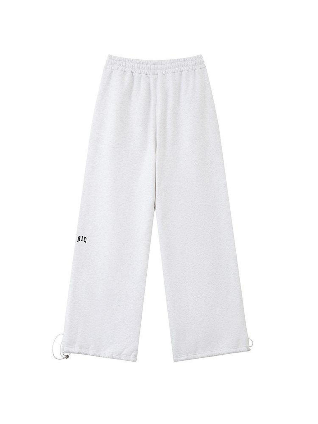 RickyisClown Black Gray Basic Logo Thick Street Men's Cotton Blend Sweatpants
