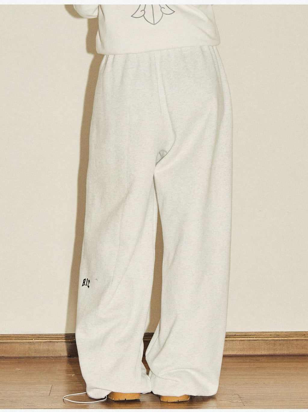 RickyisClown Black Gray Basic Logo Thick Street Men's Cotton Blend Sweatpants
