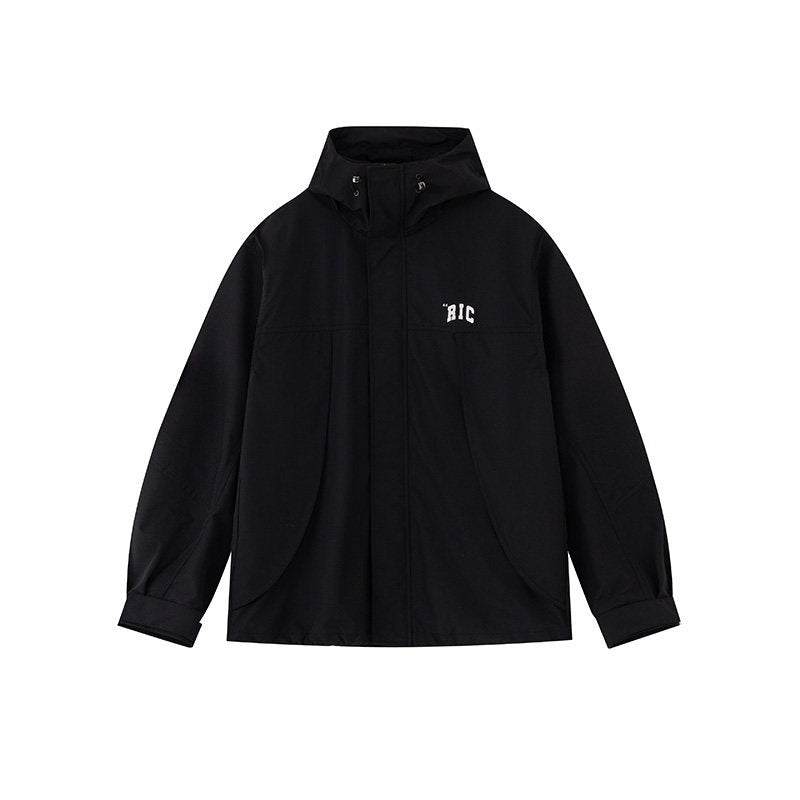 RickyisClown_Black_Windproof_Water_Repellent_Durable_Curved_Sleeve_Men's_Hardshell_Jackets_MISSTT