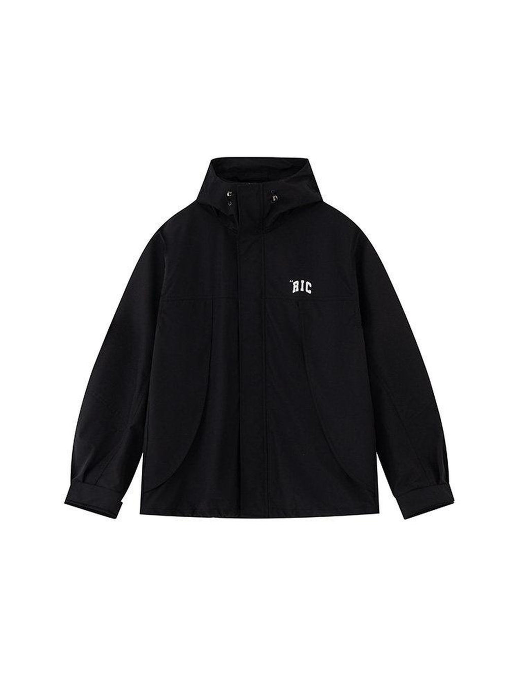 RickyisClown Black Windproof Water Repellent Durable Curved Sleeve Men's Hardshell Jackets
