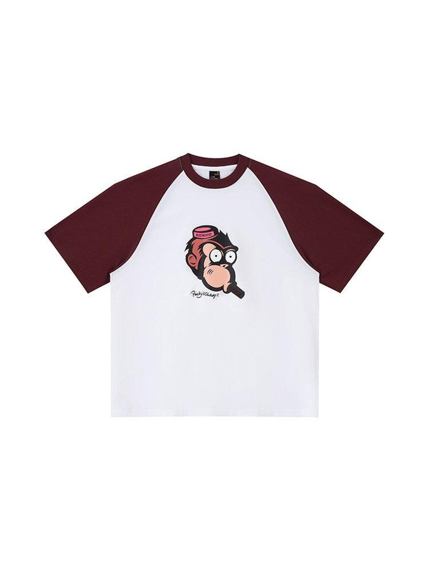 RickyisClown Bold Graphic Cigar Ape Print Couple Matching Men's Short Sleeve T-shirts