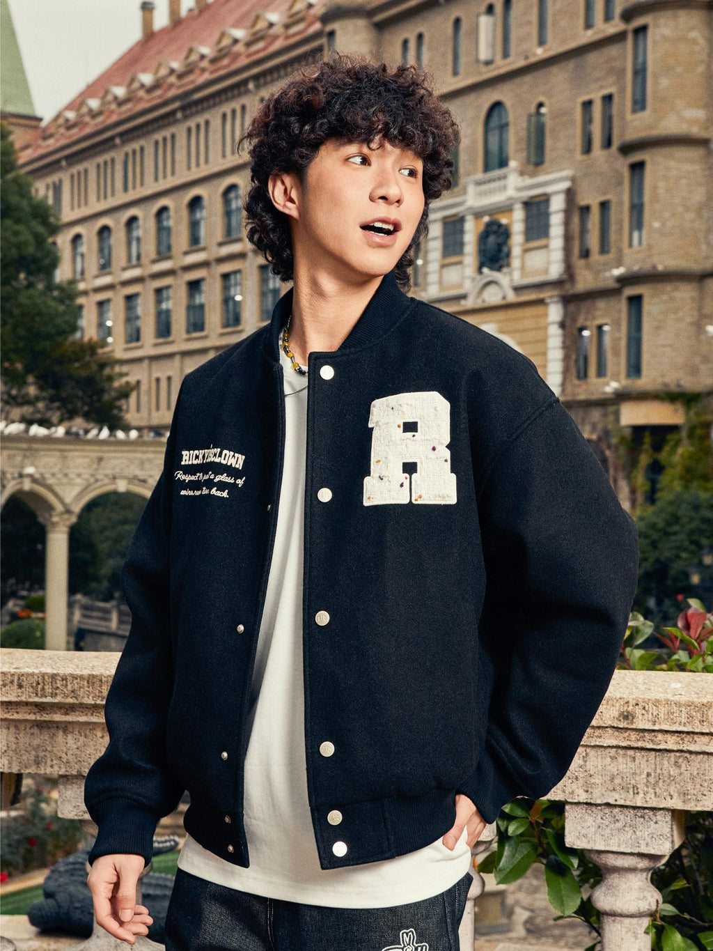RickyisClown Boucle Inspired Applique Embroidery Ribbed Hem Men's Polyester Baseball Jerseys