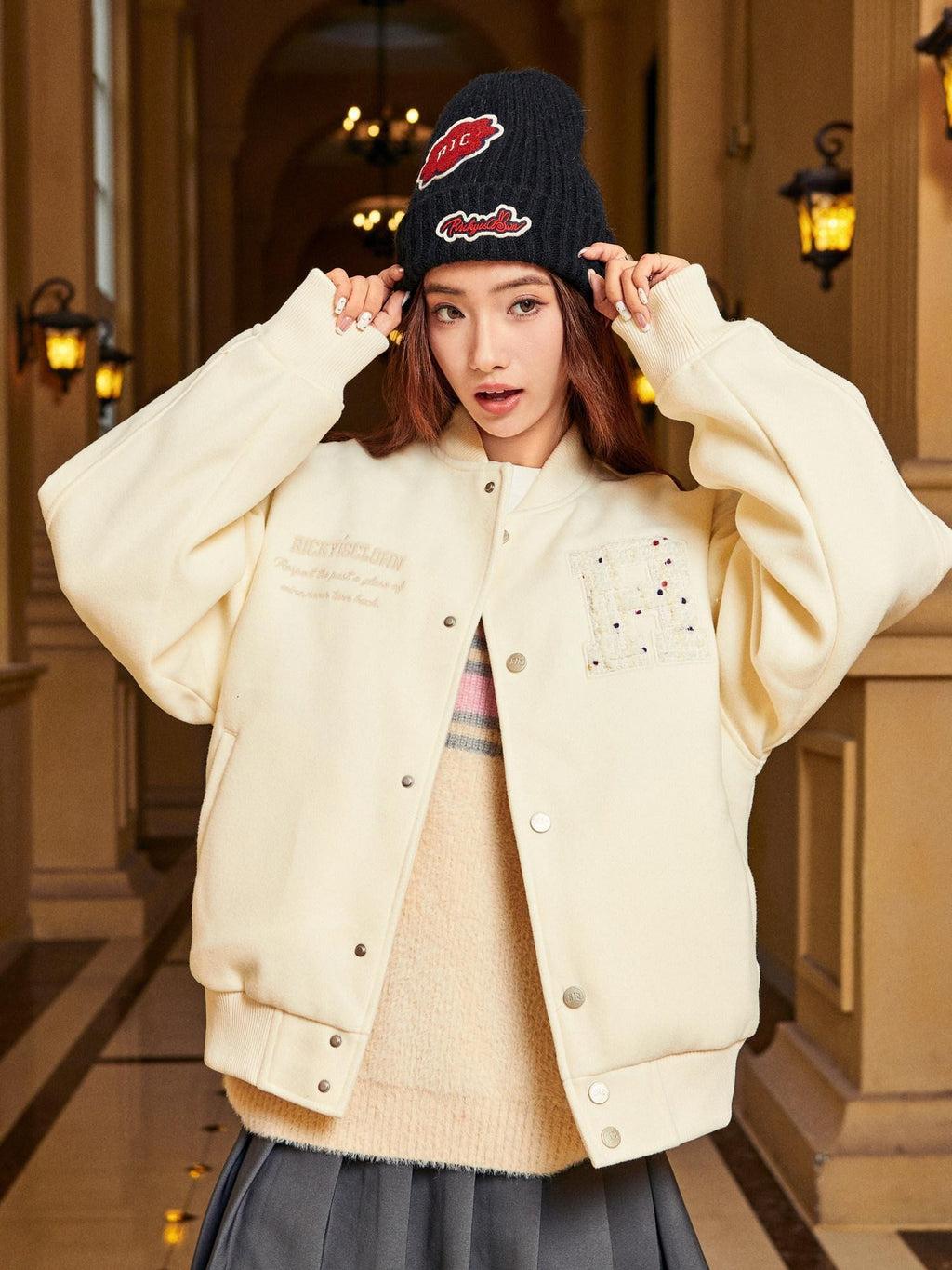 RickyisClown Boucle Inspired Applique Embroidery Ribbed Hem Men's Polyester Baseball Jerseys