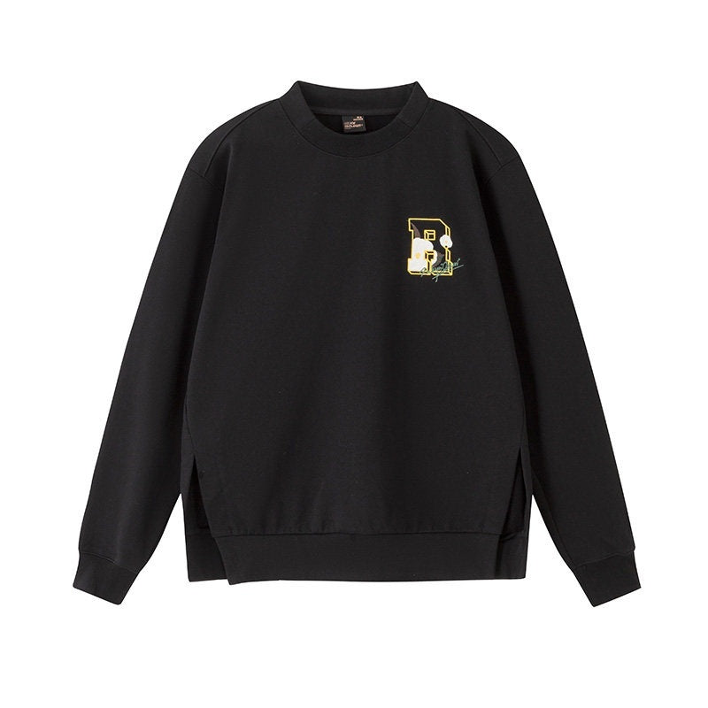 RickyisClown_Camellia_Floral_Split_Hem_Casual_Versatile_Men's_Pullover_Hoodies_MISSTT
