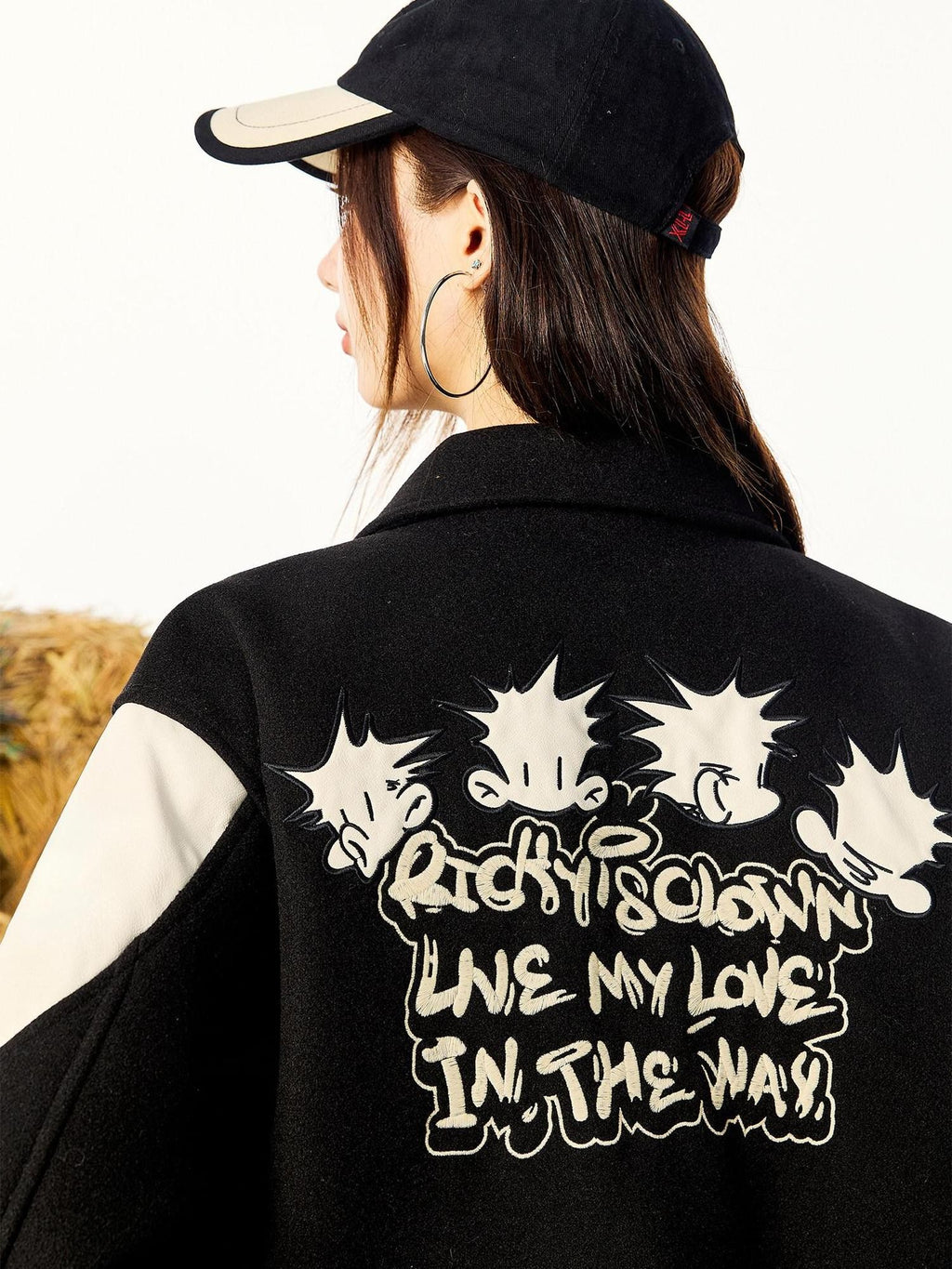 RickyisClown Cartoon Applique Embroidered Ribbed Hem Men's Polyester Baseball Jerseys