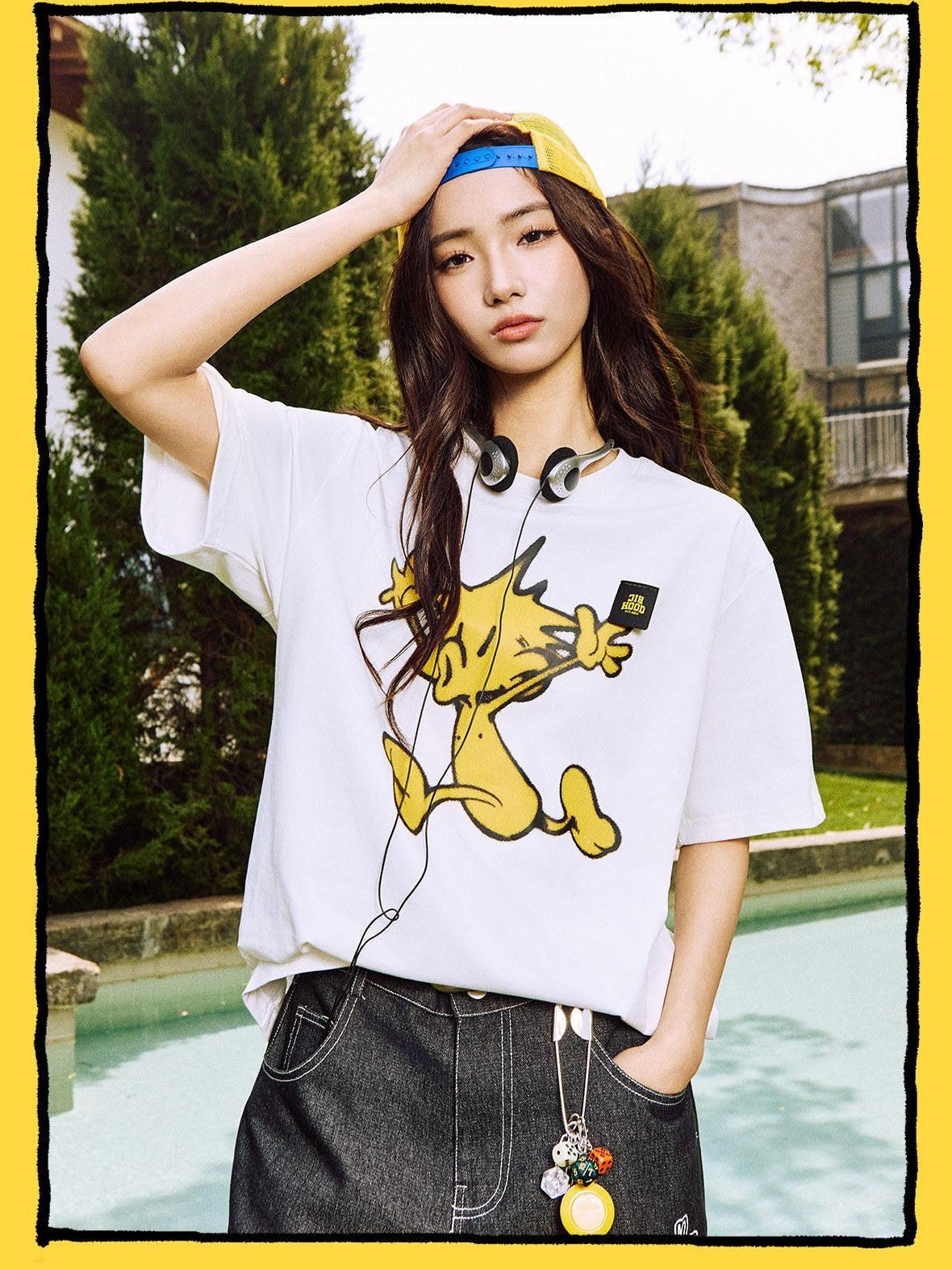 RickyisClown Cartoon Pineapple Head Letter Print Men's Cotton Blend Short Sleeve T-shirts