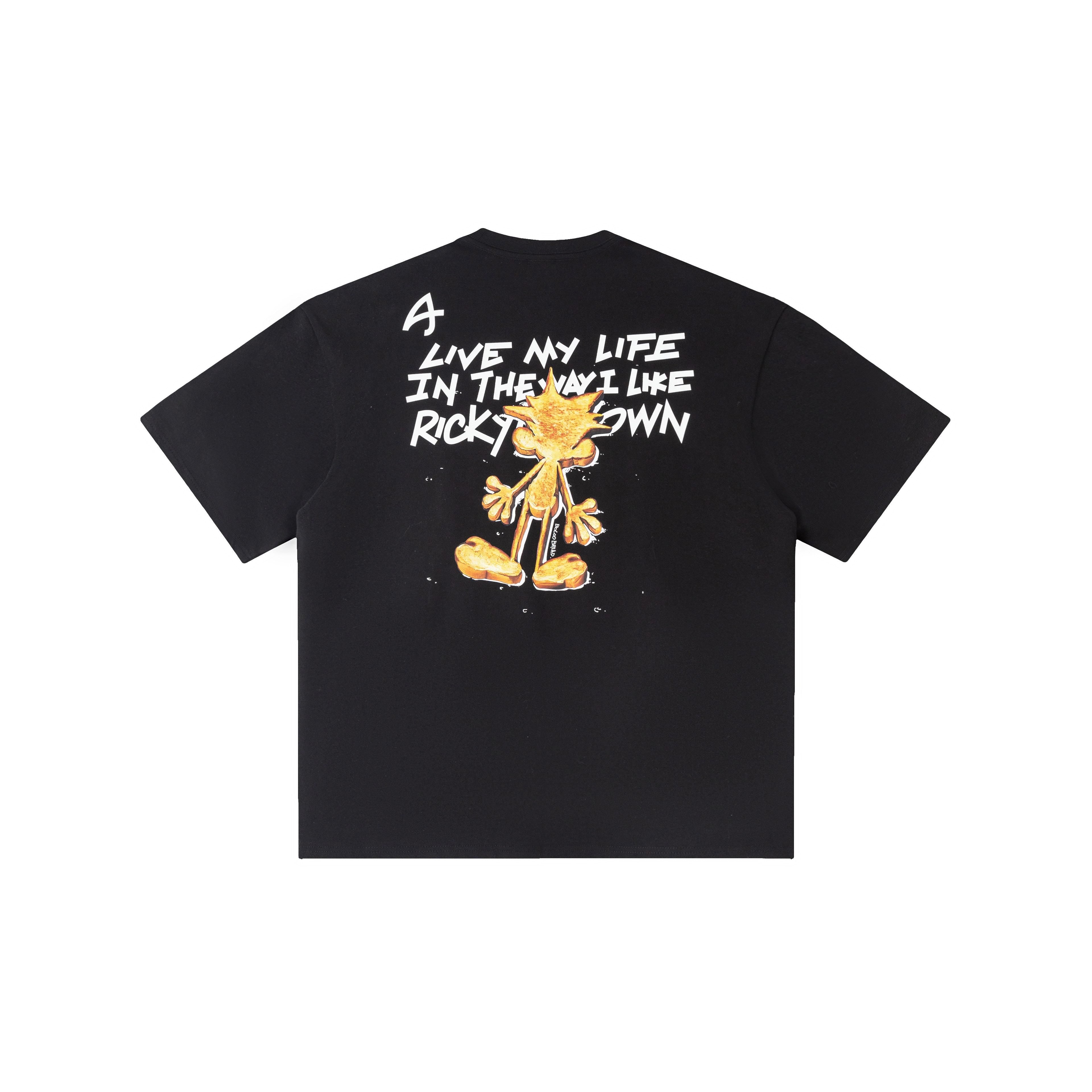 RickyisClown_Cartoon_Pineapple_Playful_Embroidered_Loose_Fit_Men's_Short_Sleeve_T-shirts_MISSTT