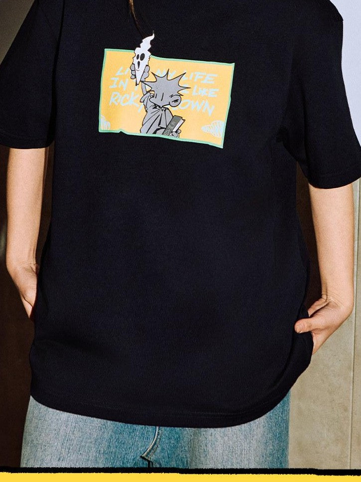Cartoon Pineapple Print Cooling Men's Cotton Short Sleeve T-shirts