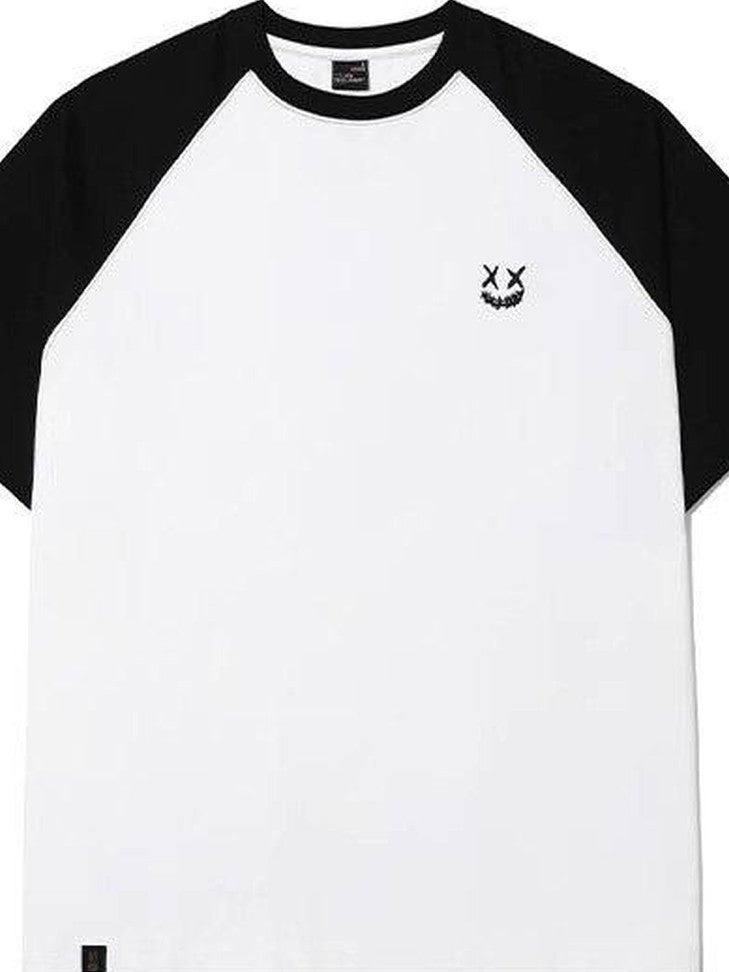 RickyisClown Cartoon Print Loose Fit Crew Neck Men's Cotton Short Sleeve T-shirts