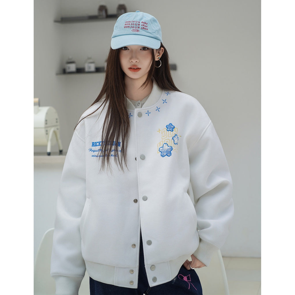 RickyisClown_Cherry_Blossom_Applique_Embroidery_Men's_Oversized_Loose_Fit_Baseball_Jerseys_MISSTT