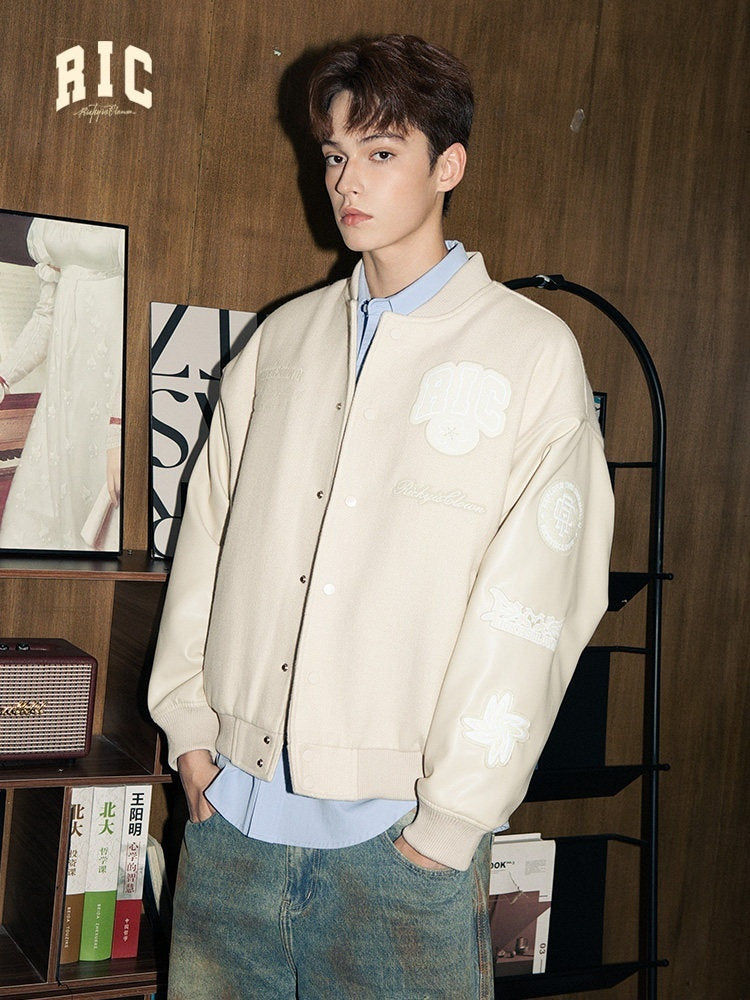 RickyisClown_Cherry_Blossom_Embroidered_Patch_Collegiate_Men's_Quilted_Varsity_Jackets_MISSTT