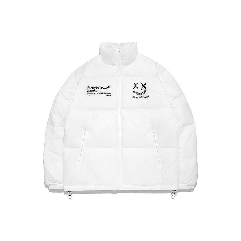 RickyisClown_Clown_Handwritten_3d_Embroidered_Loose_Fit_Men's_Puffer_Down_Jackets_MISSTT