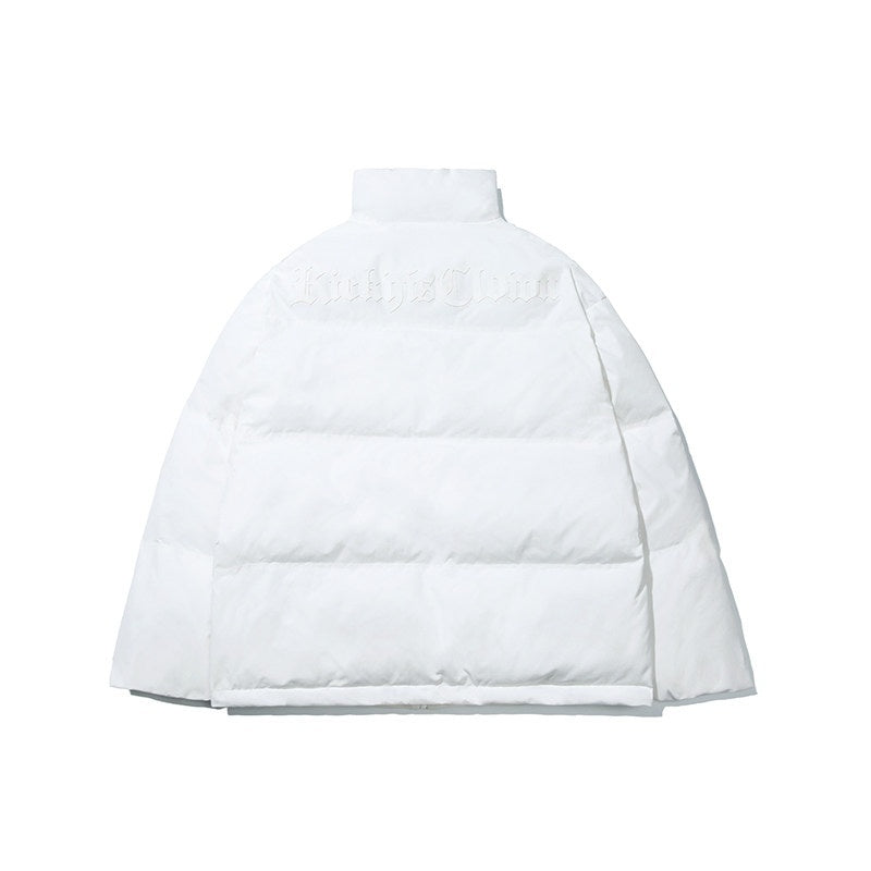 RickyisClown_Clown_Minimalist_Gothic_Font_Print_Men's_Cotton_Puffer_Jackets_MISSTT