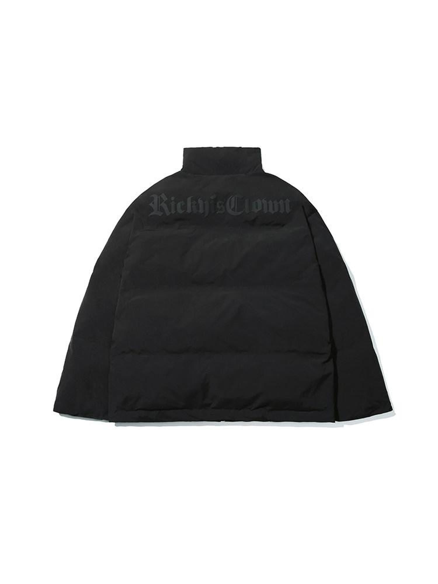 RickyisClown Clown Minimalist Gothic Font Print Men's Cotton Puffer Jackets