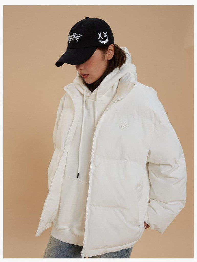 RickyisClown Clown Minimalist Gothic Font Print Men's Cotton Puffer Jackets