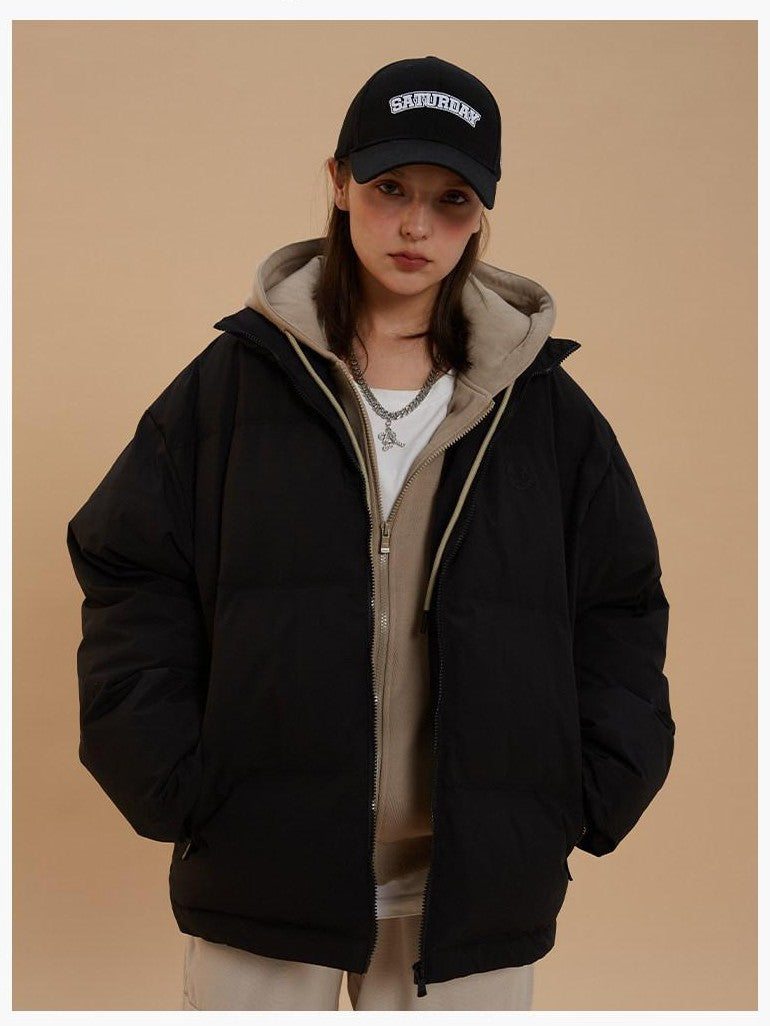 RickyisClown Clown Minimalist Gothic Font Print Men's Cotton Puffer Jackets