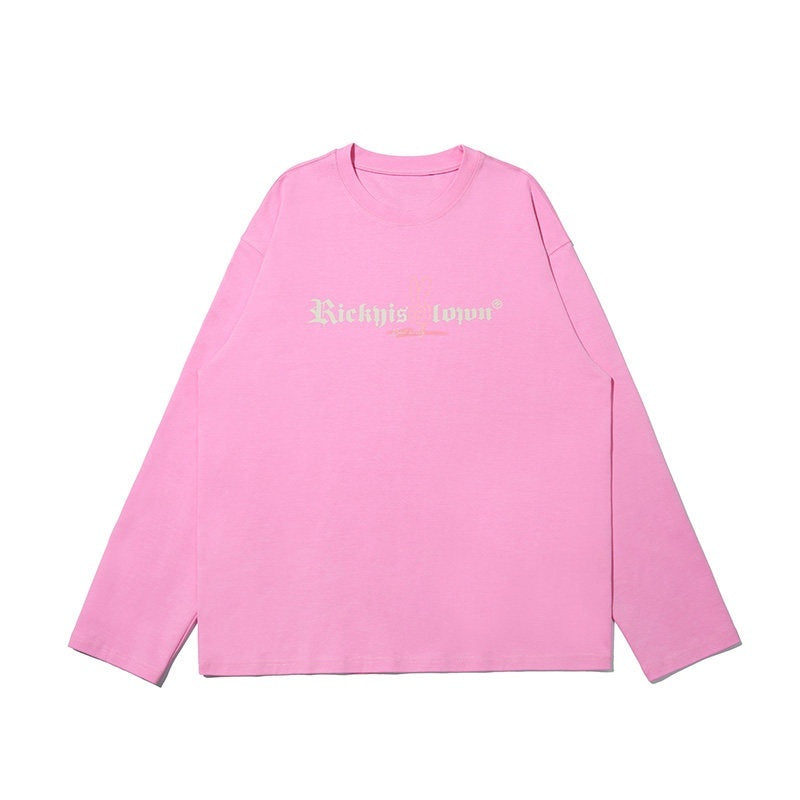 RickyisClown_Clown_Rabbit_Print_Dropped_Shoulder_Loose_Fit_Men's_Cotton_Long_Sleeve_T-shirts_MISSTT