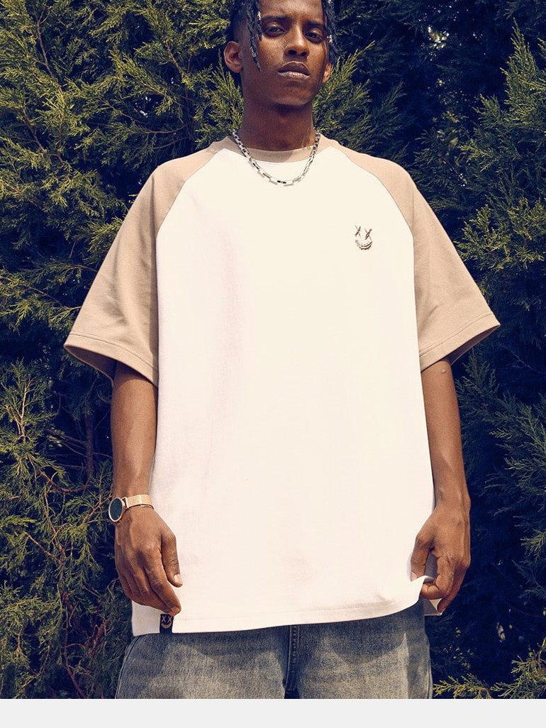 RickyisClown Clown Smile Raglan Oversized Loose Fit Men's Short Sleeve T-shirts