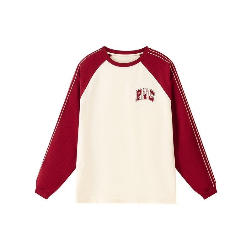 RickyisClown_Colorblock_Applique_Embroidery_Patchwork_Raglan_Men's_Cotton_Long_Sleeve_T-shirts_MISSTT