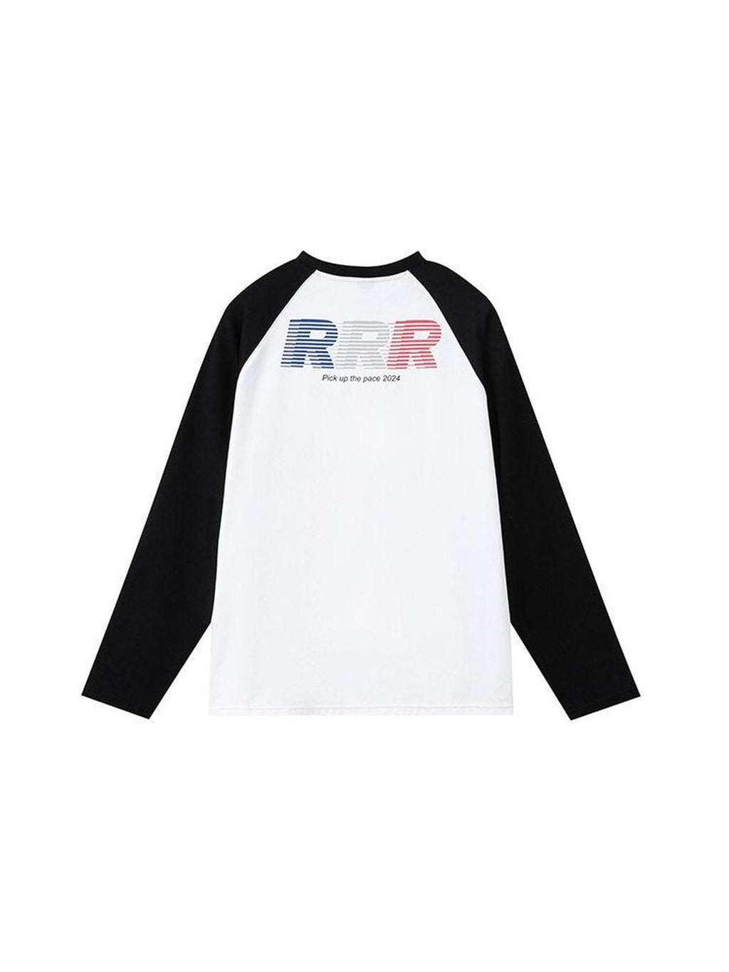 RickyisClown Colorblock Raglan Crew Neck Loose Casual Men's Long Sleeve T-shirts