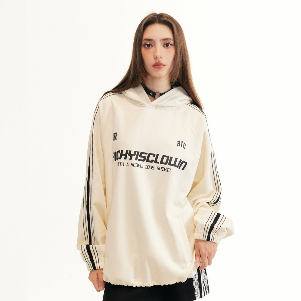 RickyisClown_Colorblock_Webbing_Chain_Embroidered_Hooded_Men's_Cotton_Blend_Pullover_Hoodies_MISSTT
