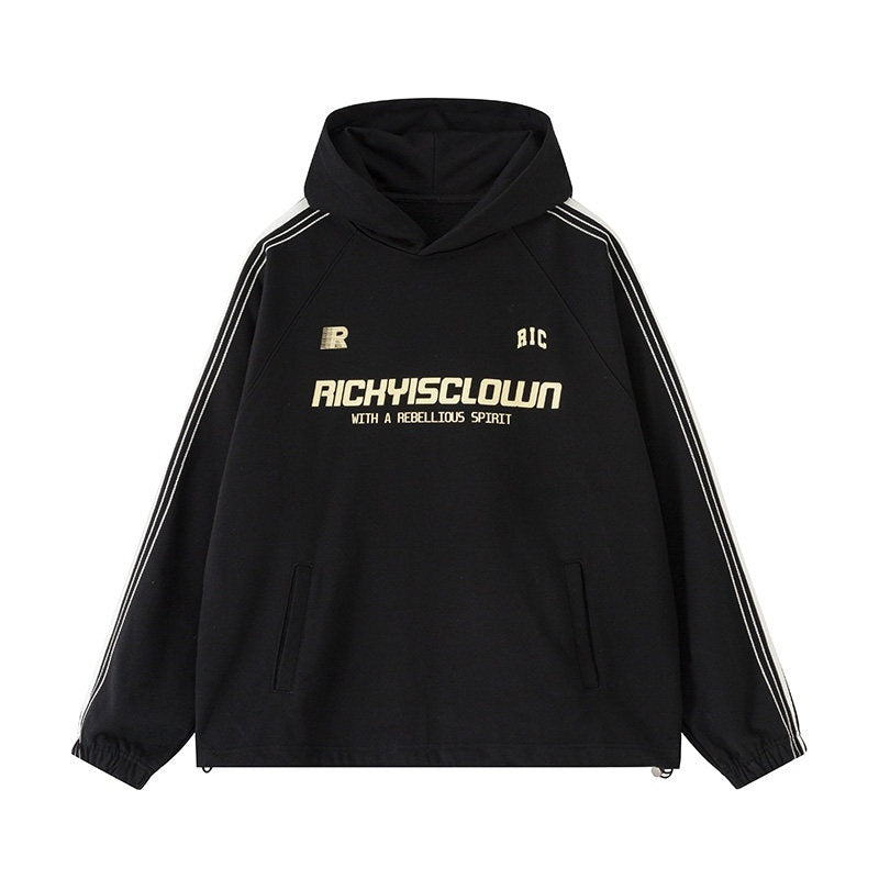 RickyisClown_Colorblock_Webbing_Chain_Embroidered_Hooded_Men's_Cotton_Blend_Pullover_Hoodies_MISSTT