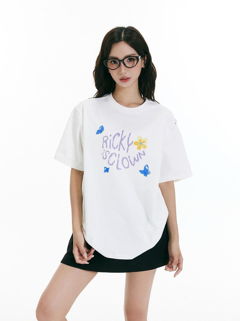 RickyisClown Crayon Cherry Blossom Print Quick Dry Men's Cotton Blend Short Sleeve T-shirts