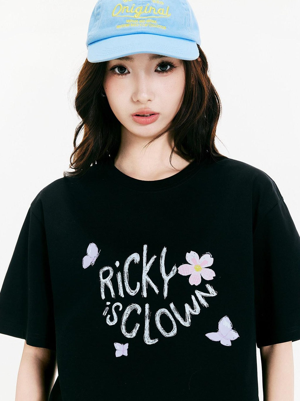 RickyisClown Crayon Cherry Blossom Print Quick Dry Men's Cotton Blend Short Sleeve T-shirts