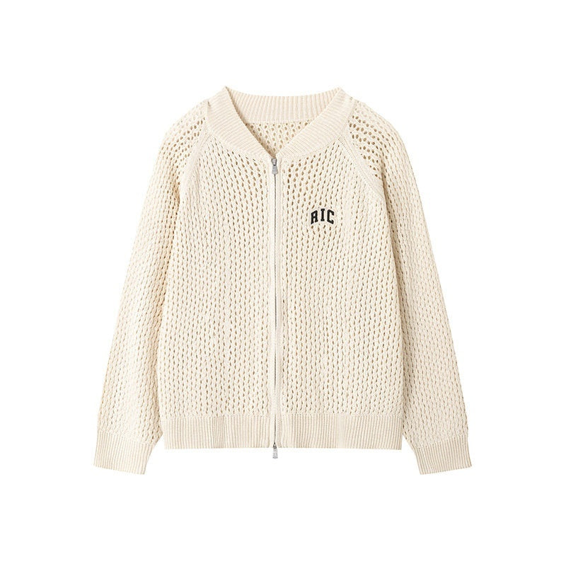 RickyisClown_Cream_Beige_Relaxed_Openwork_Distressed_Men's_Acrylic_Knit_Cardigans_MISSTT