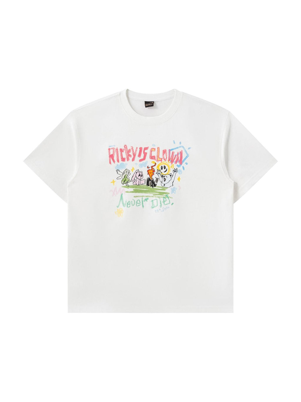 RickyisClown Creative Fun Print Loose Fit Men's Cotton Breathable Short Sleeve T Shirts
