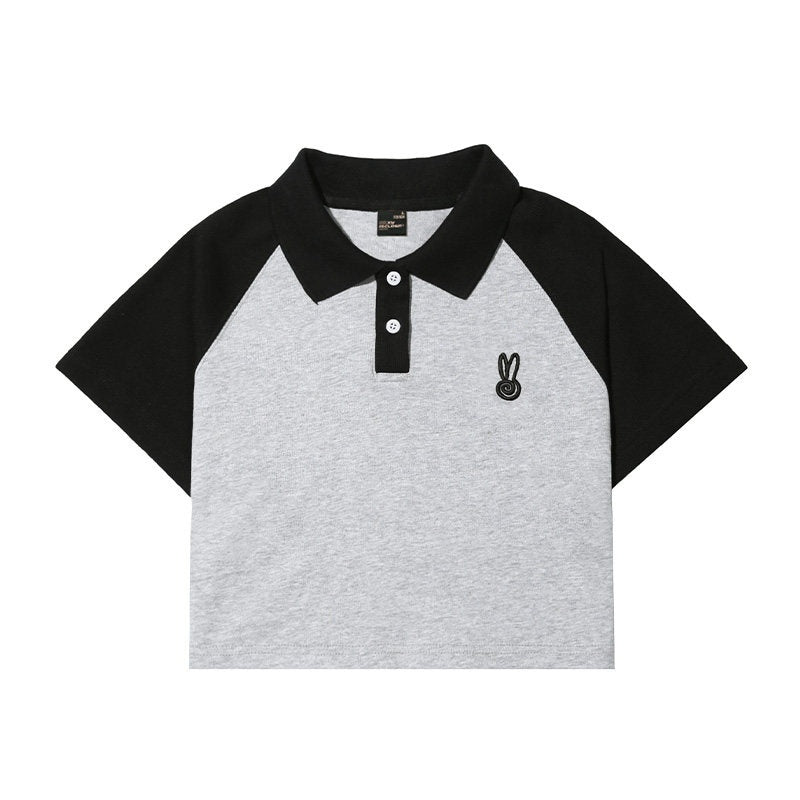 RickyisClown_Cropped_Swirl_Rabbit_Print_Raglan_Men's_Cotton_Blend_Classic_Polos_MISSTT