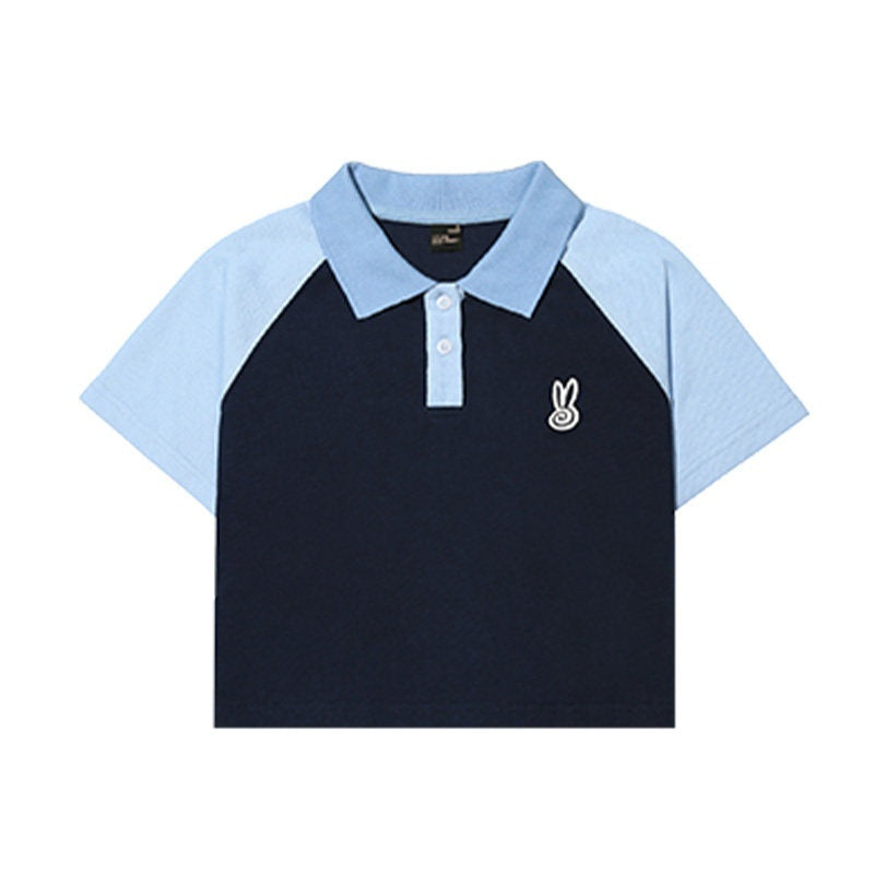 RickyisClown_Cropped_Swirl_Rabbit_Print_Raglan_Men's_Cotton_Blend_Classic_Polos_MISSTT