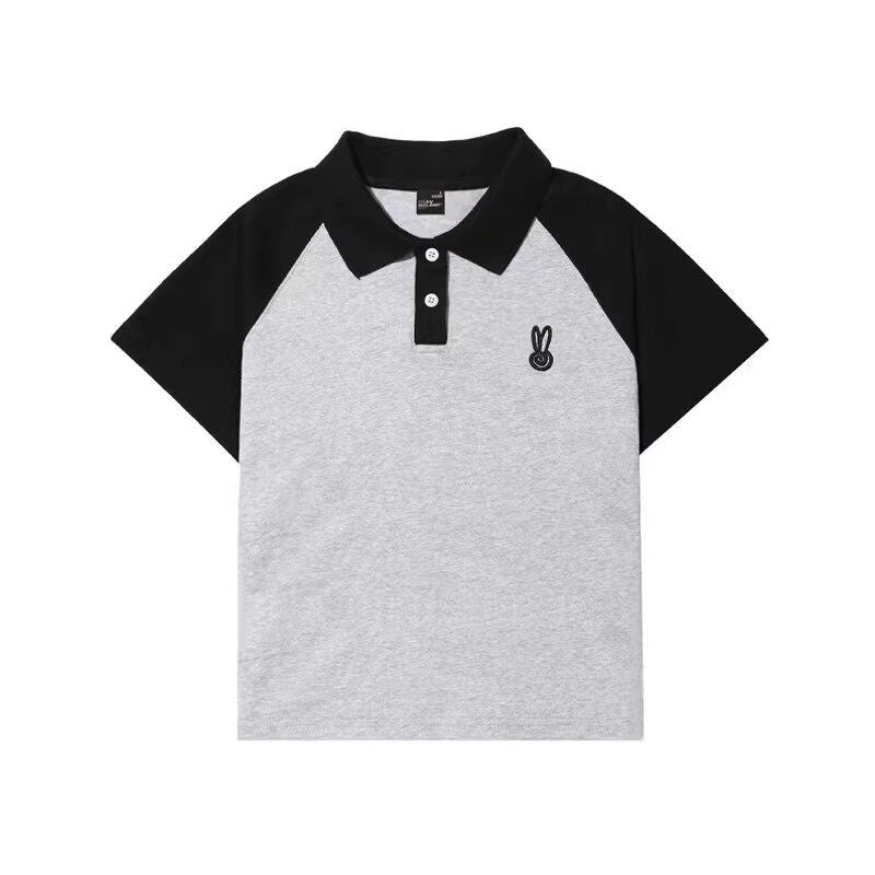 RickyisClown_Cropped_Swirl_Rabbit_Print_Raglan_Men's_Cotton_Blend_Classic_Polos_MISSTT