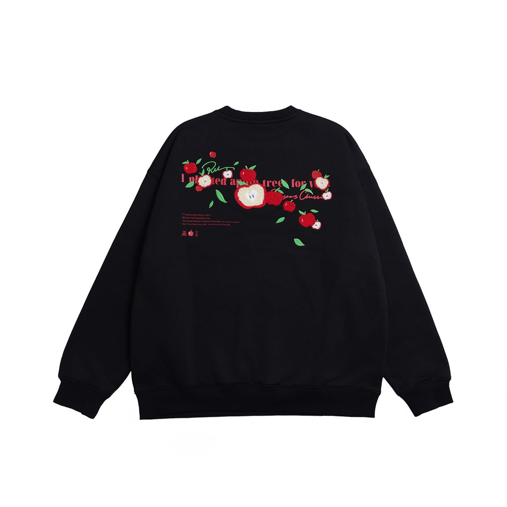 RickyisClown_Cute_Apple_Graphic_Print_Design_Detail_Men's_Crewneck_Sweatshirts_MISSTT