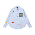 RickyisClown_Dachshund_Embroidered_Ethnic_Floral_Men's_Cotton_Blend_Striped_Shirts_MISSTT