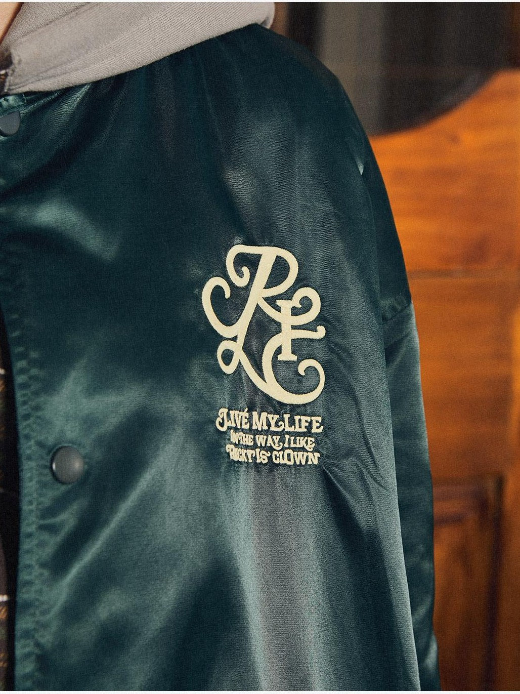 RickyisClown Embroidered Relaxed Fit Designer Men's Lightweight Varsity Jackets