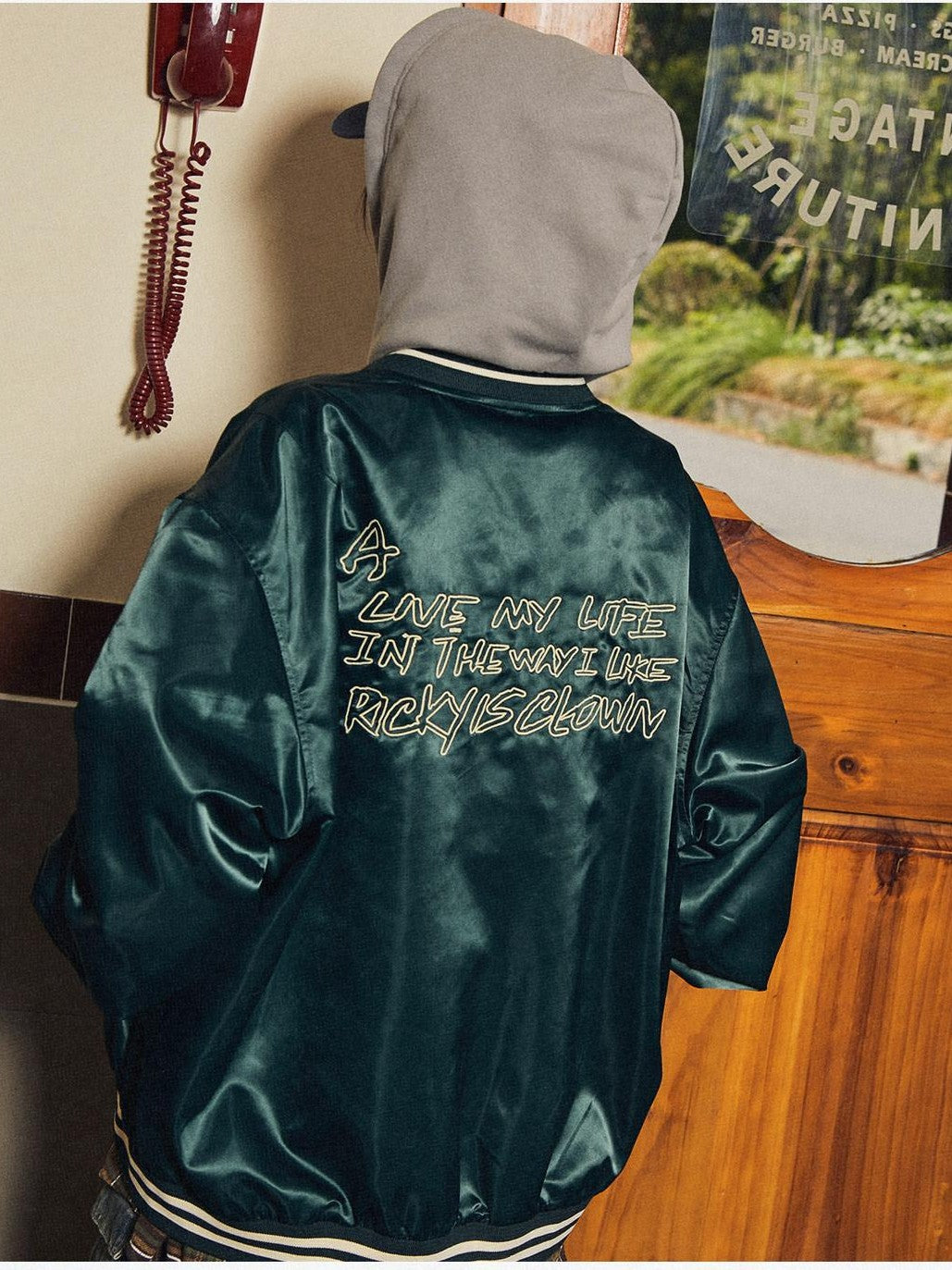RickyisClown Embroidered Relaxed Fit Designer Men's Lightweight Varsity Jackets