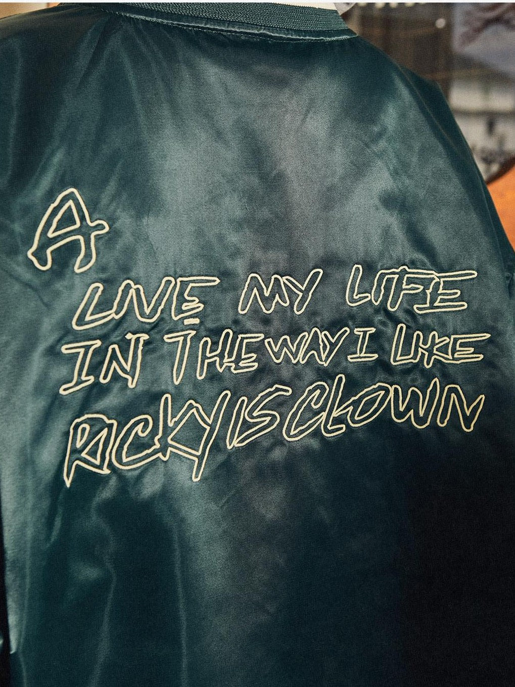RickyisClown Embroidered Relaxed Fit Designer Men's Lightweight Varsity Jackets