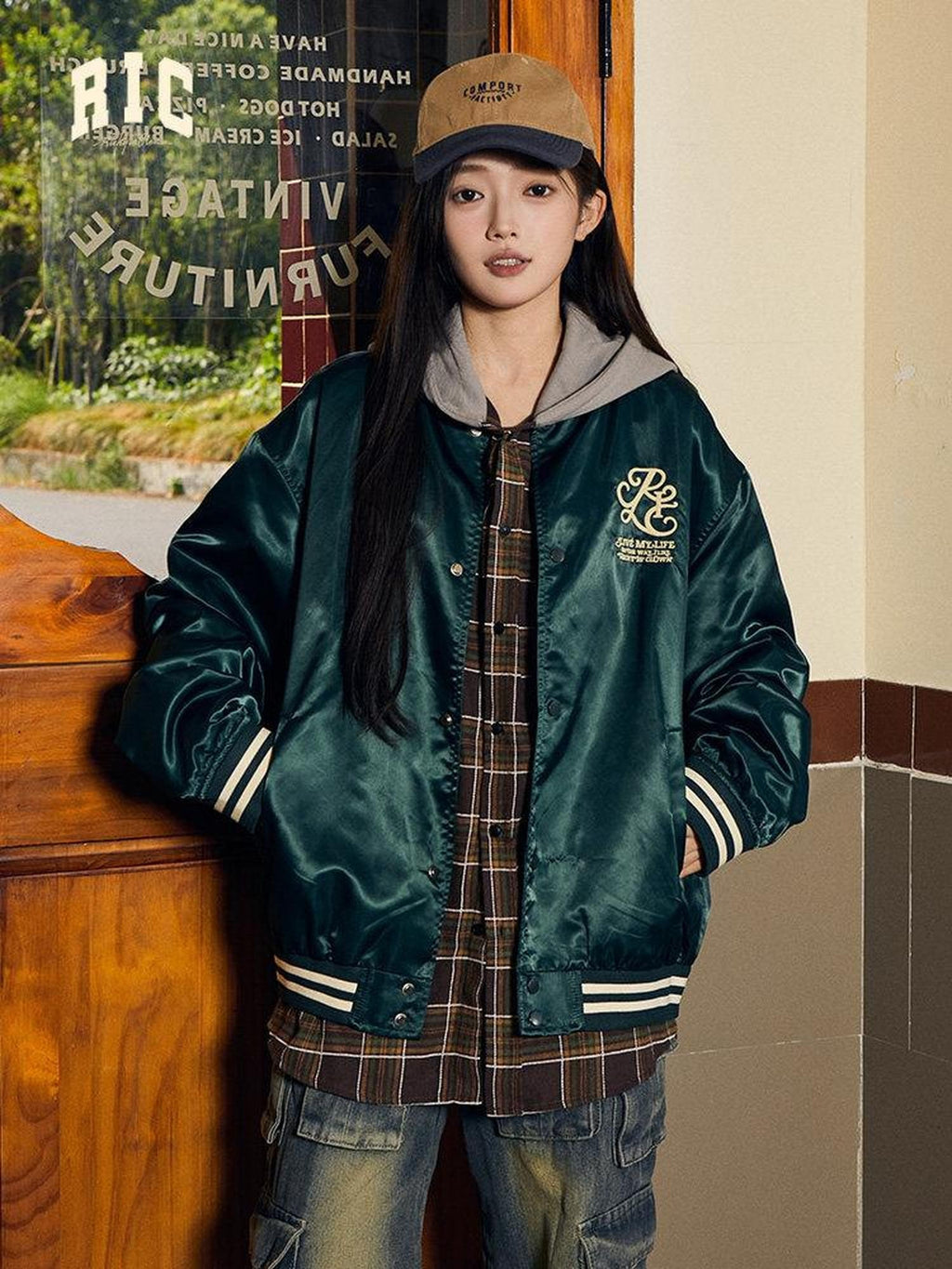 RickyisClown Embroidered Relaxed Fit Designer Men's Lightweight Varsity Jackets